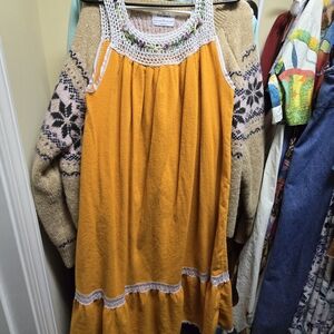 Orange Sleeveless Kids Dress